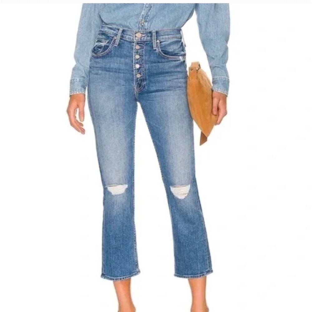 Mother Denim The Pixie Tomcat Crop Not Cut & Pasted Jeans Button Fly Size‎ 25